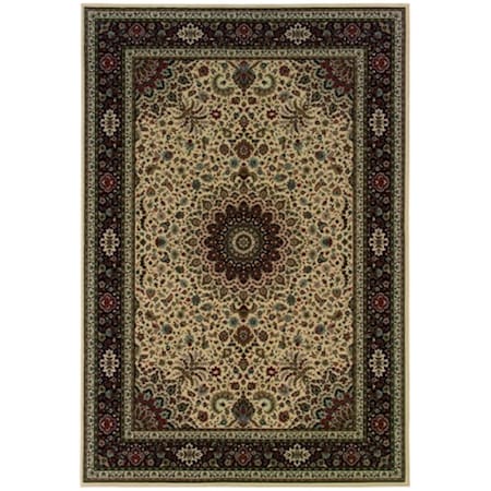 Sphinx By Oriental Weavers Area Rugs, Ariana 095I8 8X11 Rectangle - Ivory/ Black-Polypropylene A095I8240330ST